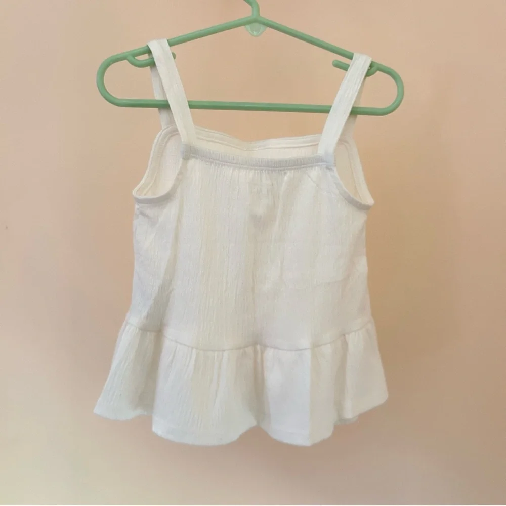 White Peplum Tank Top | Toddler Girl 3T | NWT | The Children’s Place